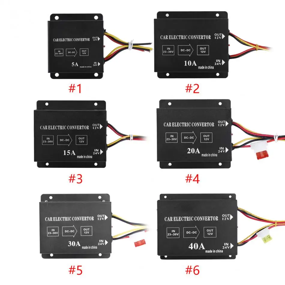 DC 24V to 12V Power Converter Car Truck Electric Inverter Voltage Reducer Step-down Transformer 20A/240W DC 24V to 12V Power Converter Car Truck Electric Inverter Voltage Reducer Step-down Transformer 20A/240W