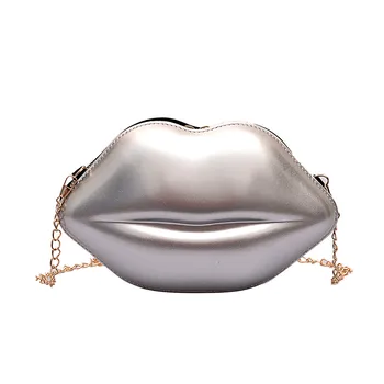

New Arrived Lip shape Solid Color Hand Bag Women Chain Versatile Messenger Shoulder Bag Fashion Bag handtassen dames torebki #C