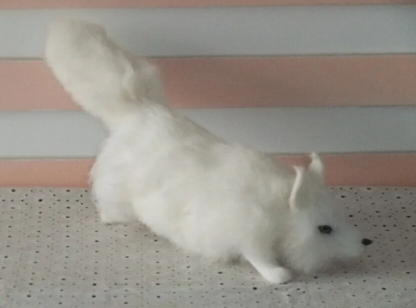 Новый Моделирование лиса игрушки прекрасная лиса WHITE FOX кукла подарок о 28x14 см