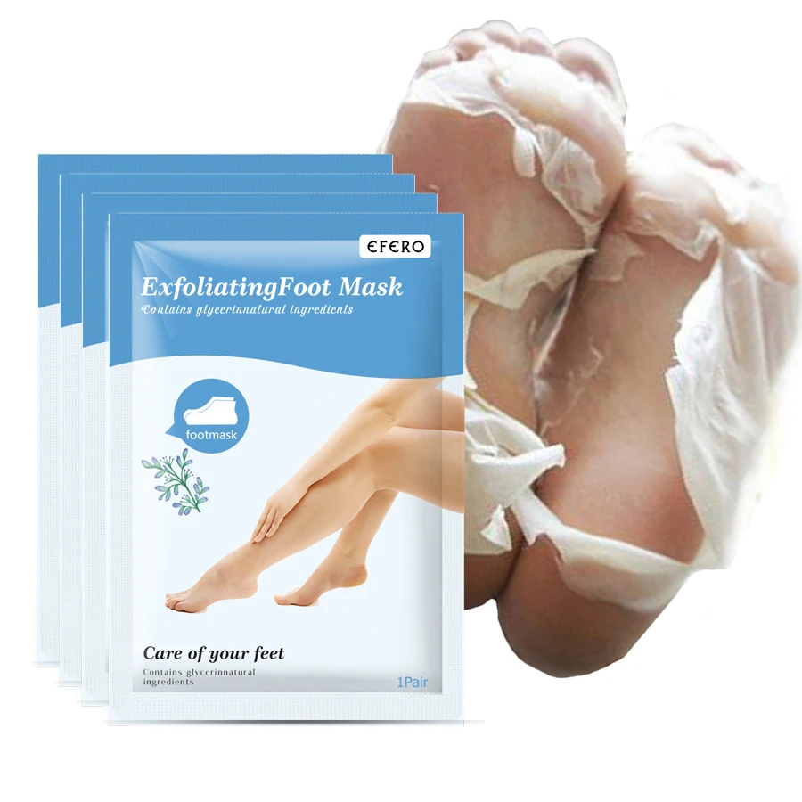 EFERO 3pack Peeling Foot Mask Pedicure Socks Exfoliating Feet Mask for Legs Moisturizing Whitening Remover Foot Dead Skin Care