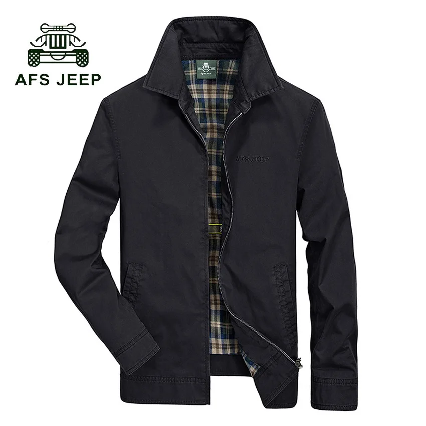

AFS JEEP Men's Casual jackets cotton washed coats Army Military fashion Stand collar Outerwear jaqueta masculina Coat men 128z