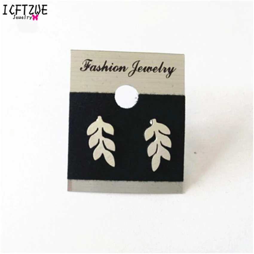 DIANSHANGKAITUOZHE Gold Silver Vintage Leaf Stud Earrings for Women Men Bijoux Stainless Steel Brincos De Festa Trendy Jewelry