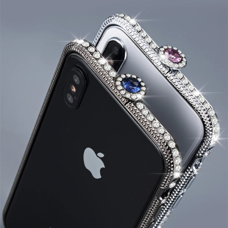 Роскошный Блестящий металлический бампер для iPhone XS Max XR X 6 6S 7 8 Plus Модный чехол со