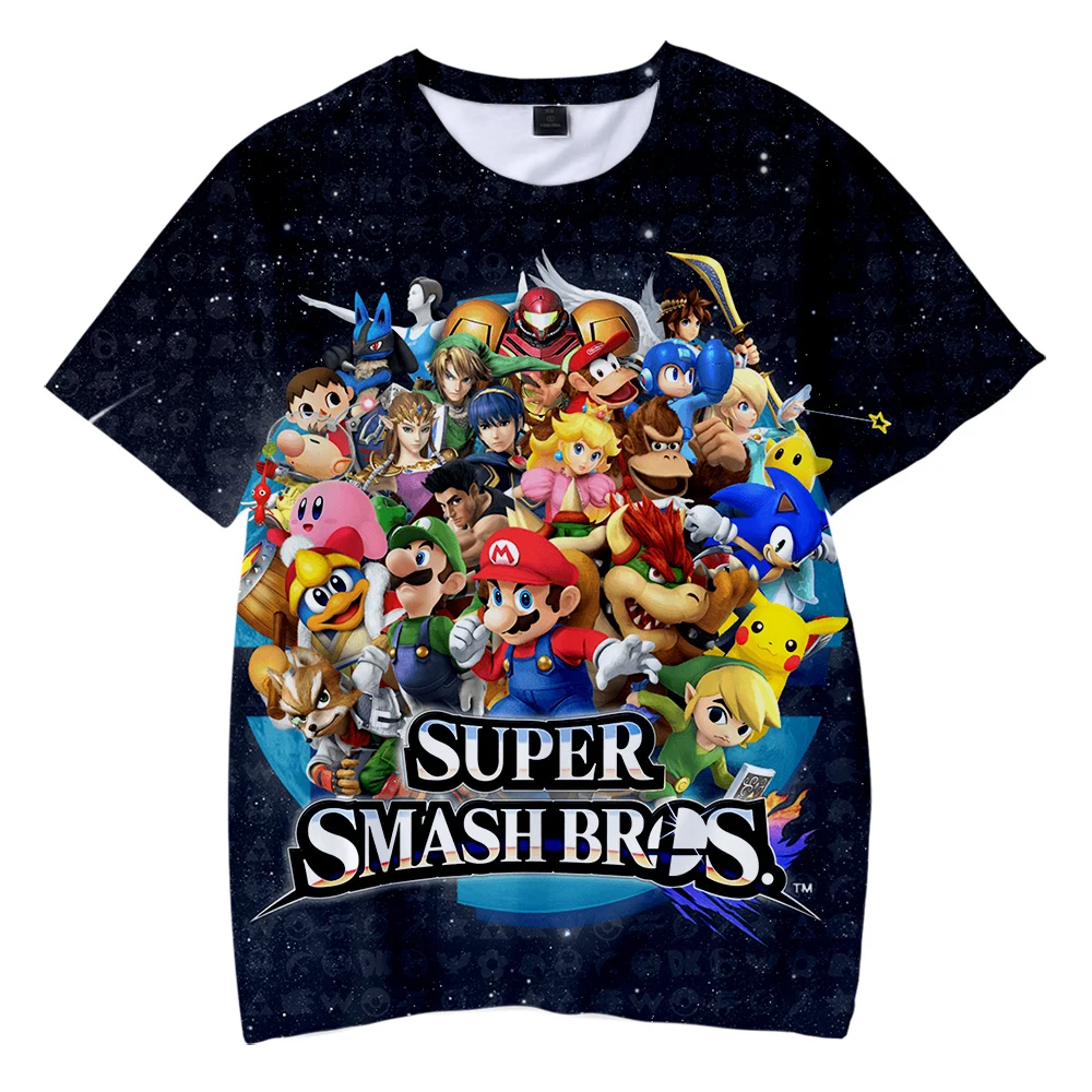 Детская футболка с 3D принтом Super Smash Bros Япония лето 2019 одежда для мальчиков и