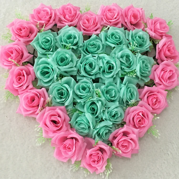 Новые поступления(40*38 см) мятно-зеленые милые цветы в форме сердца для вечерние, свадебные, автомобильные, настенные, дверные, искусственные декоративные цветы