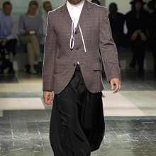 27-44! Новая мужская одежда Модные шаровары большого размера длиной до щиколотки брюки Широкие брюки сценические костюмы певицы