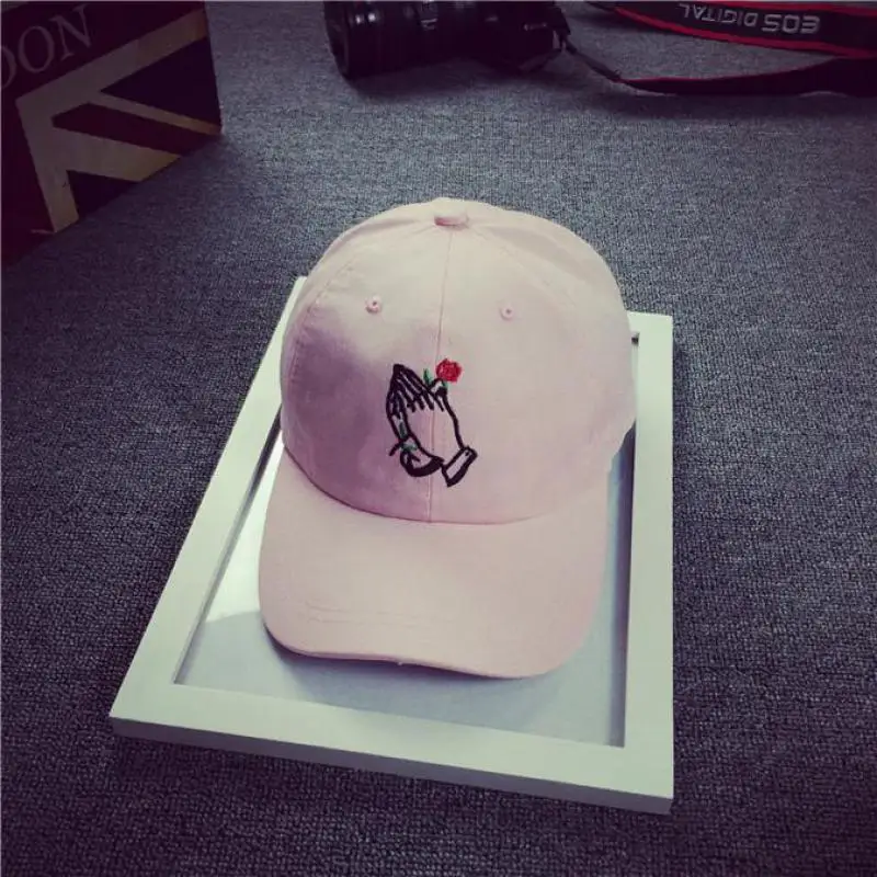 COKK Snapback Dad Hats For Women Rose In Hands Embroidery Baseball Cap Men Bone Casquette Sun Visor Hat Polo Cap Hip Hop Kpop