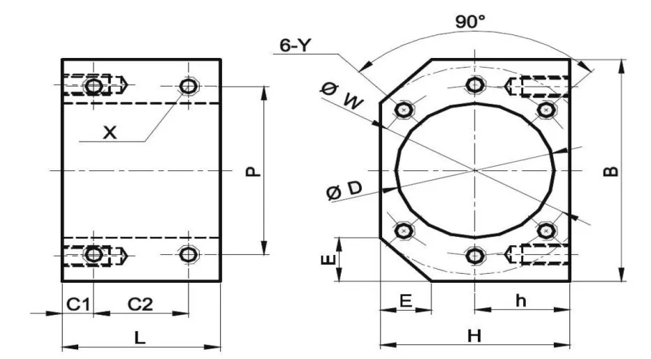 Шариковая гайка Корпус кронштейн держатель для SFU1604 SFU1605 SFU1610 алюминиевый сплав Материал для 1605 шариковый винт