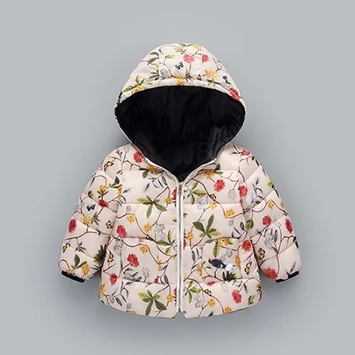 Benemaker/Новинка года; зимние хлопковые куртки для девочек и мальчиков; одежда для детей; плотные пальто; комбинезоны с капюшоном; Верхняя одежда для детей; JH104 - Цвет: Flower
