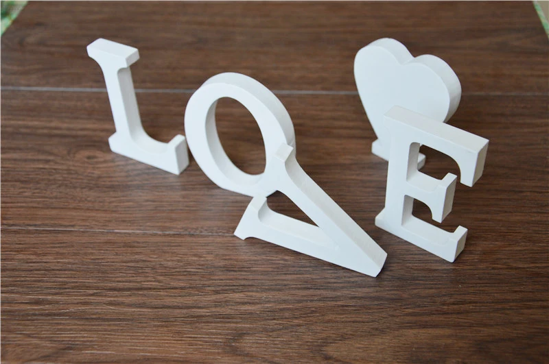 Free Standing Home Decor Decoration 12 Cm Artificial Wood Wooden Free Standing Home Decor Decoration 12 Cm Artificial Wood Wooden White Letters Alphabet Use For Wedding Birthday
