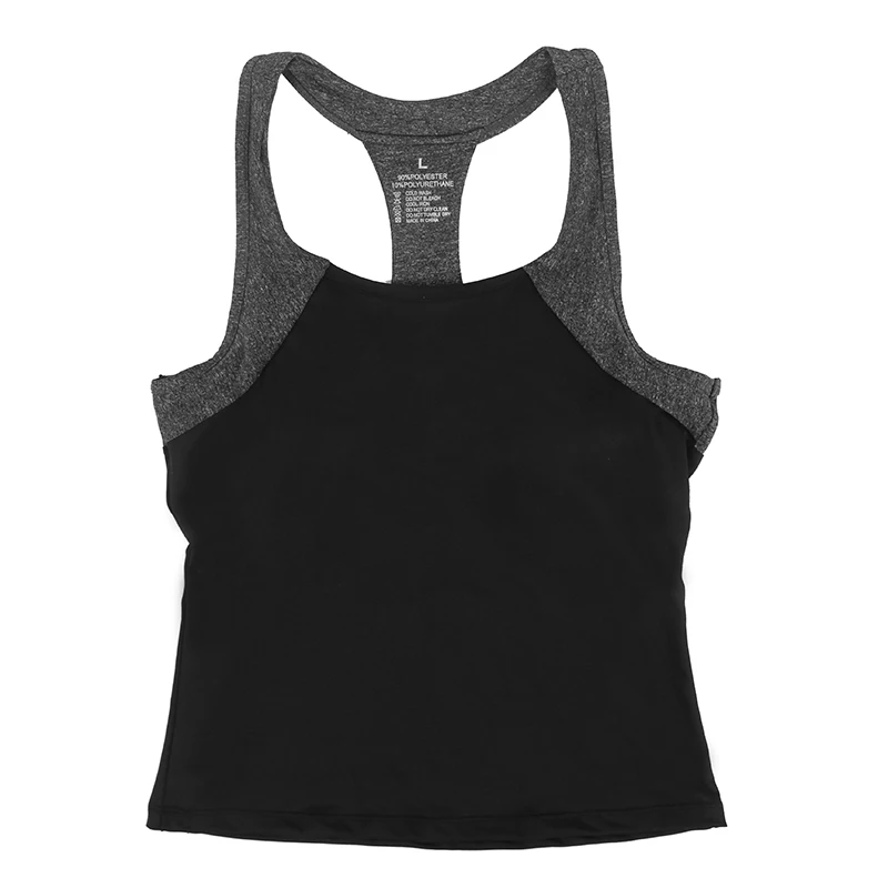 MAIJION 2 в 1 Женские рубашки для йоги с бюстгальтером с мягкими чашечками, впитывающие пот дышащие безрукавки, беспроволочные топы с пуш-ап жилетом для фитнеса и бега