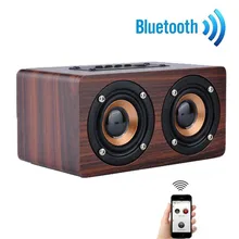 Винтажный Деревянный Портативный беспроводной Bluetooth динамик синий 3D двойной динамик объемный мини usb зарядка#10