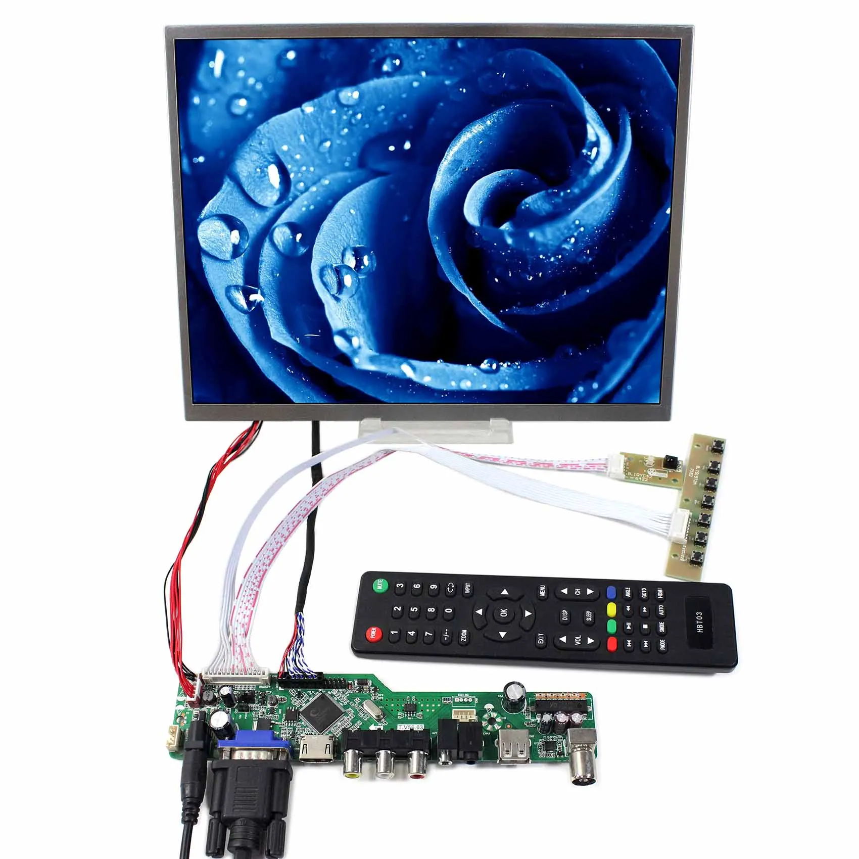 

12.1inch LCD Screen Backlight WLED T.V56.03 20pin LVDS Connector HSD121KXN1-A10 HDMI VGA AV USB RF LCD Controller Board
