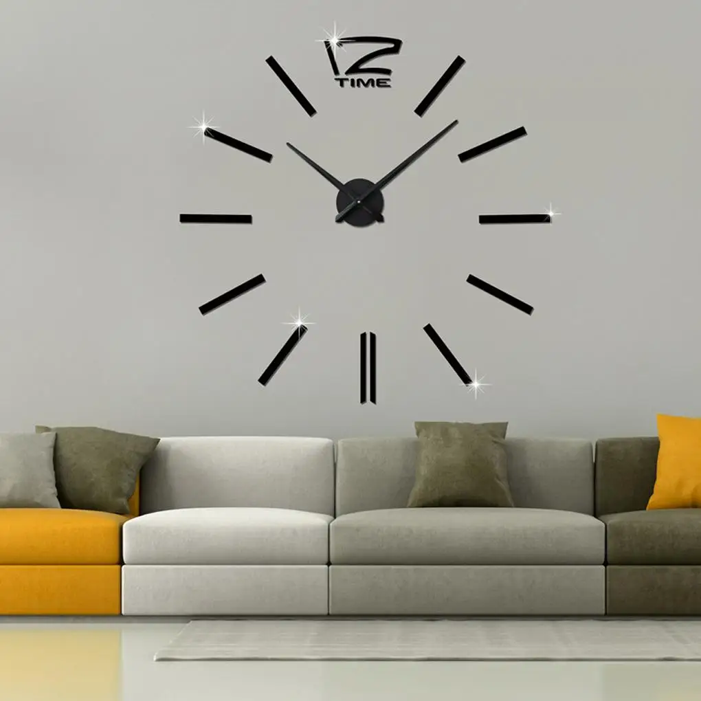 

Acrylic EVA Materials Decorative 3D Wall Clocks Large DIY Hanging Clocks for Living Room Bedroom Decor