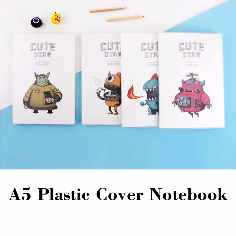 

A5 Cute Robot Notebook Cute Star Plastic Cover Note book Cute Stationary 206*142mm, 80 sheets/ 160 pages