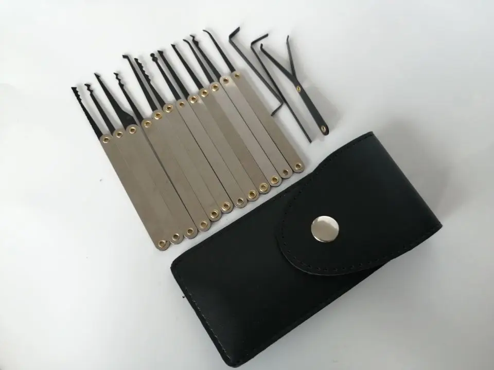 

Transparent Practice lock with 15pcs Unlocking Lock Picks Set Key Extractor Tools