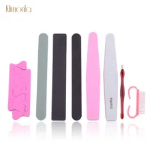 9 шт./компл. ногтей брусок для шлифовки файлы щетка для чистки ногтей пальца отдельно UV Гель-лак акриловый Фрезер для ногтей cо шлифовальными аксессуары Инструменты для укладки