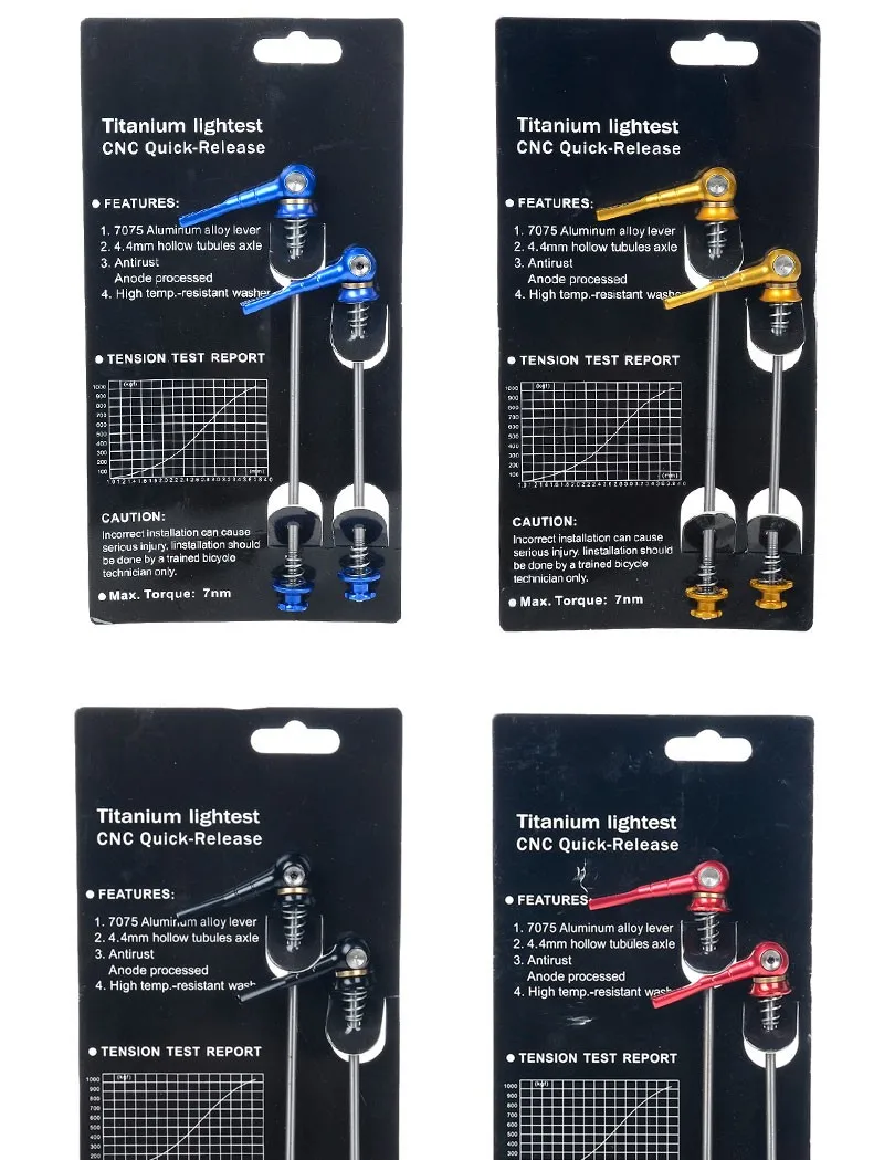 4 bestgia 1 Pair Light Titanium axle CNC Bicycle Quick Release alloy Cycling Wheel Hub Skewers Set MTB Road bike hub quick-release lever Bike parts