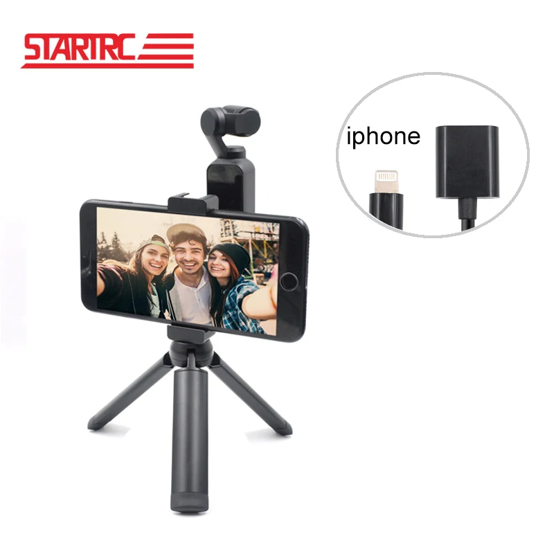 

STARTRC Osmo Pocket Expansion kit ABS/CNC Phone Clip Phone Holder with Tripod & Data Cable Line For DJI OSMO Pocket Accessories