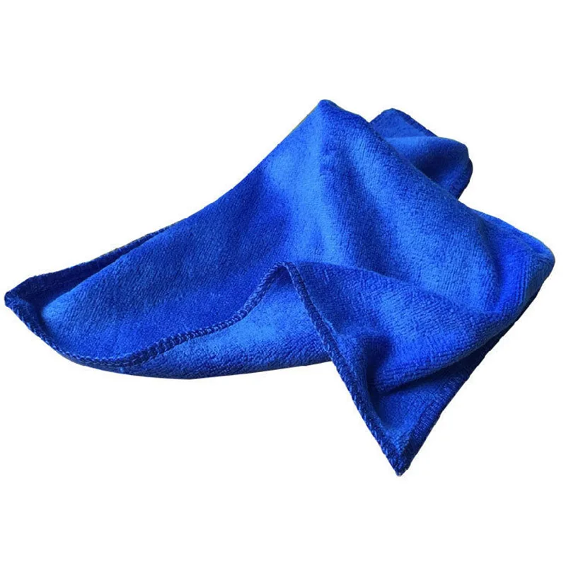 10Pcs Blue Car Soft Microfiber Cleaning Towel Absorbent Washing Cloth Square for Home Kitchen Bathroom Towels Auto Care 30x30cm