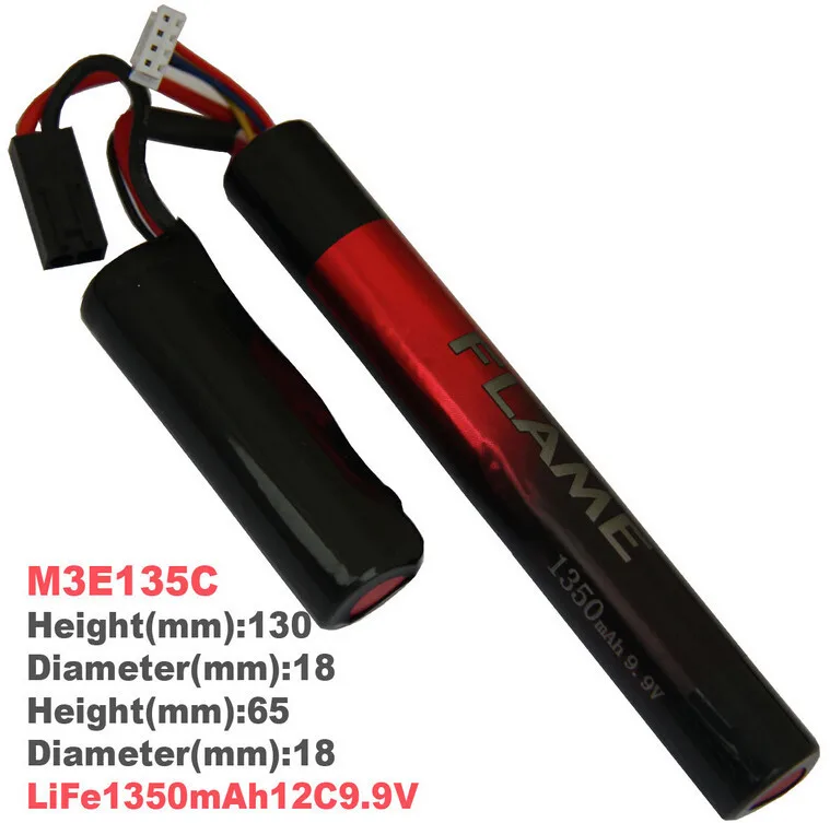 

1pcs 100% Orginal Flame 9.9V 1350mAh 12C LiFePO4 Airsoft CQB/R Battery M3E135C Drop shipping