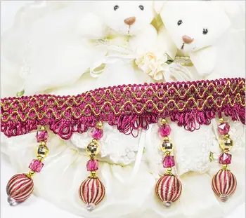 

Sewing Accessories Lace Trims Trimmings Crystal Beaded Lace Ribbon Embroidered Lace Fabric for Curtain lace 6 Yards a Lot