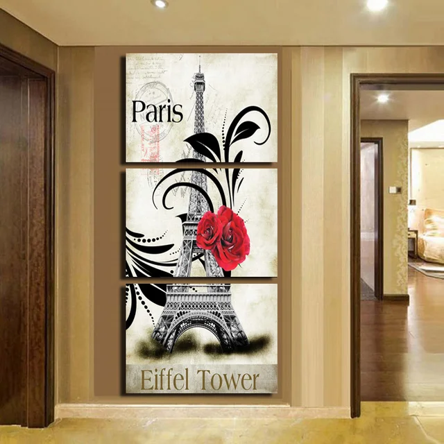 Framed Art 3 Panel Home Decoration Abstract Wall Pictures Eiffel Framed Art 3 Panel Home Decoration Abstract Wall Pictures Eiffel Tower Canvas Print Prints For