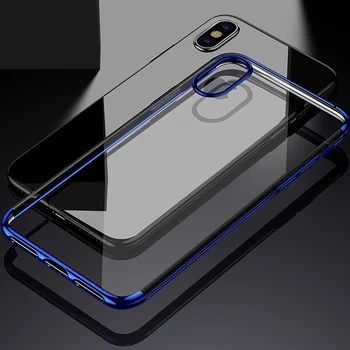 

30pcs/lot For iPhone X 6S Plus Glitter Plated Frame Case TPU Jelly Case For iPhone XS Max XR 8 Plus 7 Plus