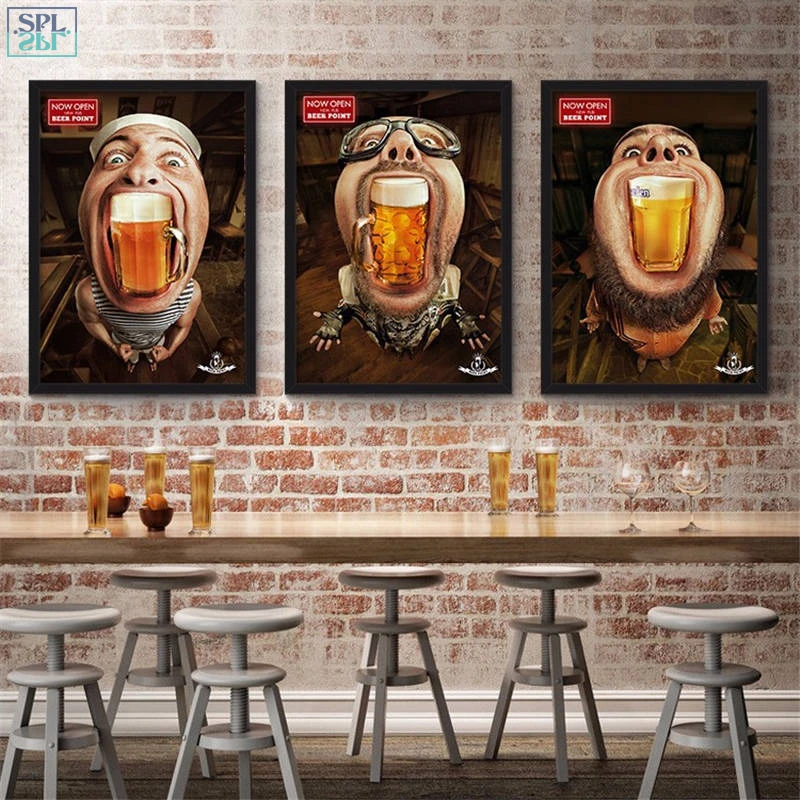 SPLSPL Modern Ornamentation Bar Beer Personality Wall Poster Print on Canvas Art Painting for Living Room Without Frame | Дом и сад