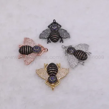 

Fashion High quality Cute Tiny insect micro pave CZ metal insect pendant Mix color lifelike Beatles charms jewelry pendant 2687