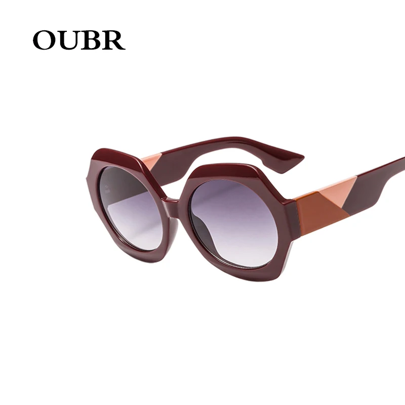 OUBR2019 новые женские солнцезащитные очки с многоугольной оправой дамы тенденция