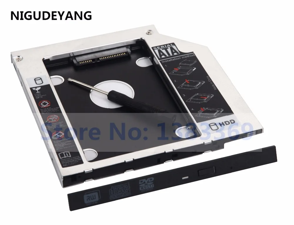 NIGUDEYANG 9,5 мм 2nd SATA HDD SSD HDD Caddy лоток адаптер для ноутбука Dell Inspiron 15R 5521 5537 15 3521 3537