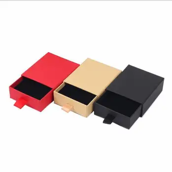 

Red black Khaki Kraft paper gift box High quality wedding candy box High grade jewelry packaging gift box 10pcs
