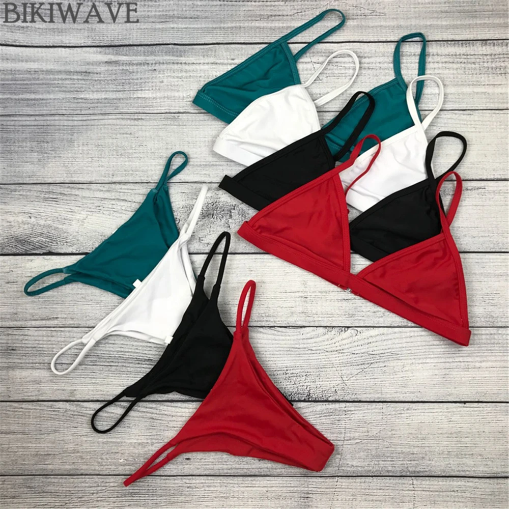 

2019 Sexy Bikini Set Brazilian Cut Swimsuit Women Swimwear Halter Biquinis Retro Style Cheeky Simple Thong Bikinis Hot maillot