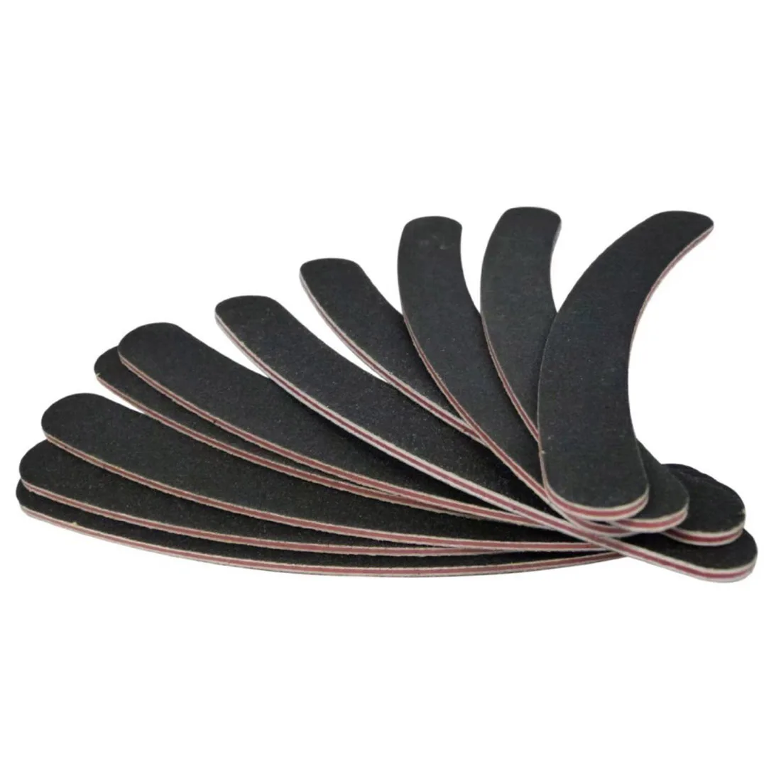 Nail files, curved, double sided, black, 10 piecesin Nail Files