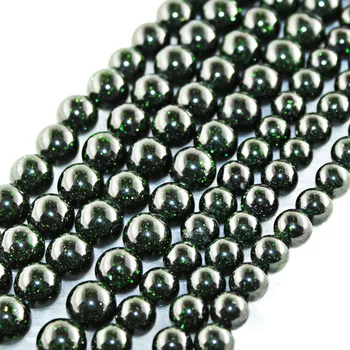 

Natural Goldsand Beads Strands,Wholesale (480pcs/lot) 8mm Green GoldStone Beads For DIY Jewelry Making,Round Shape,Free Shipping