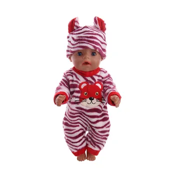 

LUCKDOLL Tiger Pajamas Suits For 43 cm Doll Or 18 inch Doll Clothes Accessories