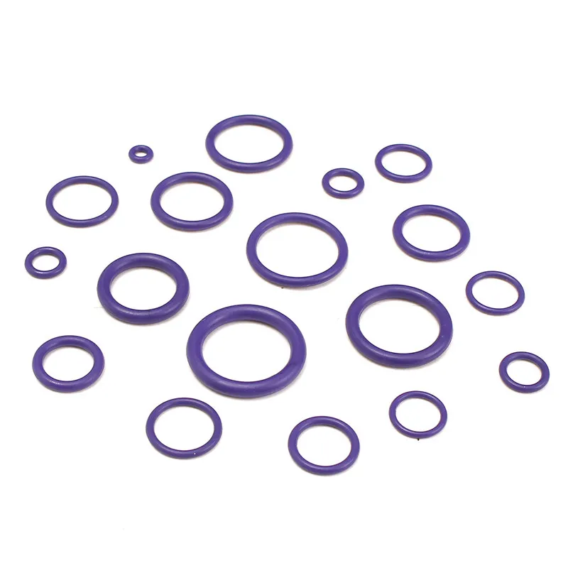 

225Pcs Purple O Ring Gaskets Air Conditioning O Ring Seals Washer Kit Tool Rubber Standard Parts Car A/C System Gaskets