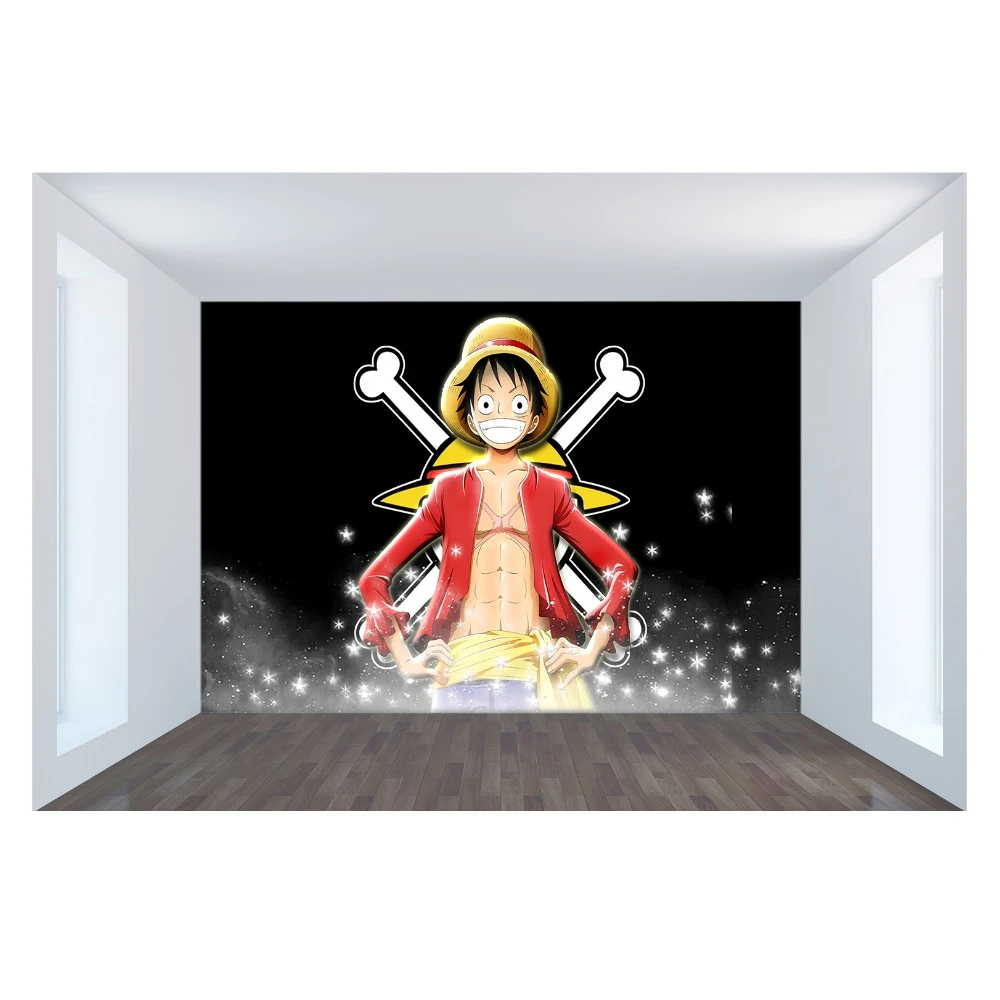 Papier Peint 3d One Piece Luffy 1 Auto Adhesif Dessin Anime Japonais Aliexpress