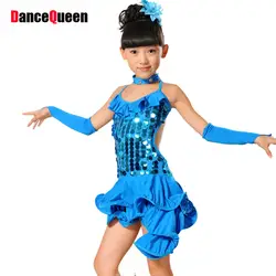 2018 Новое поступление Латинской платье для танцев для девочек 4 цвета детский танцевальный костюм Бесплатная доставка Танго Платья