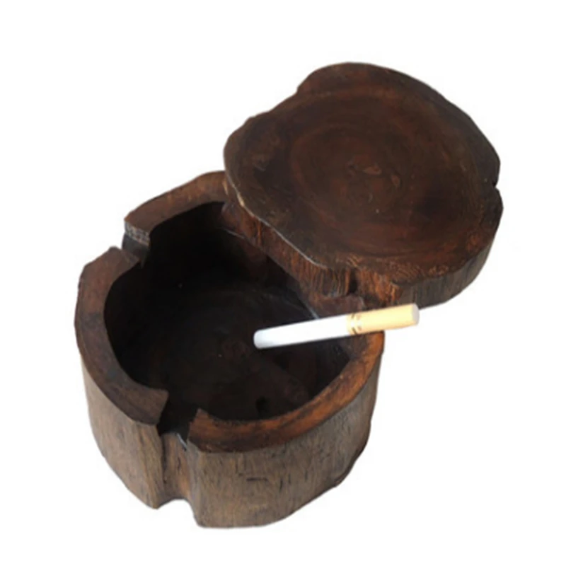 Креативная деревянная пепельница из цельного дерева, индивидуальная деревянная пепельница с крышкой, спа-стол, декоративная пепельница