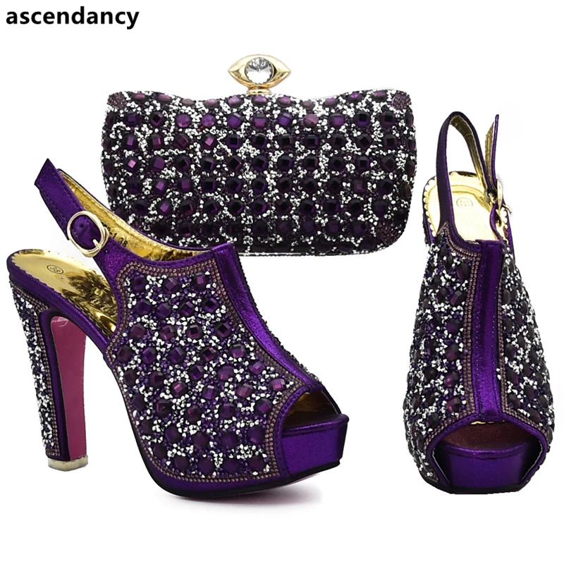Latest Design Italian Shoes and Bags to Match Shoes with Bag Set for Wedding Italy Shoe and Bag