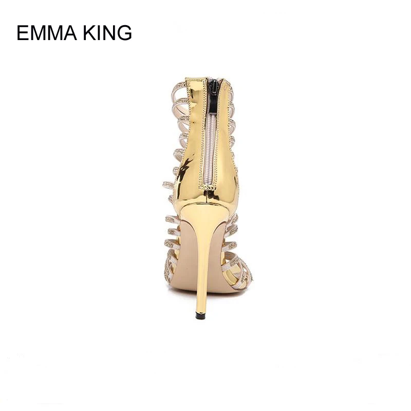 Emma king/Женская обувь с Блестящими Золотыми кристаллами женские босоножки на