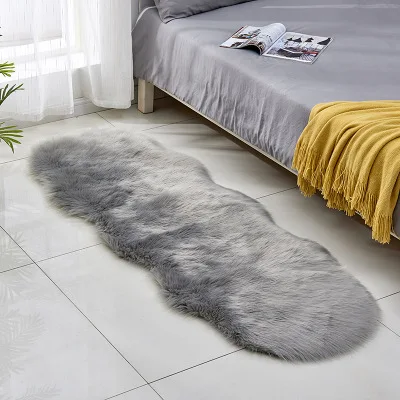 Современные одноцветные коврики овальные плюшевые коврики Ковры из искусственного меха серый мягкий ковер для спальни гостиной коврики для ванной комнаты ковер 60x180 см alfombras - Цвет: Grey