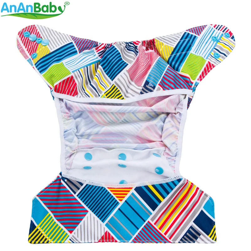 Ananbaby 1 шт. Регулируемые Многоразовые подгузники из ткани с двойной ластовицей