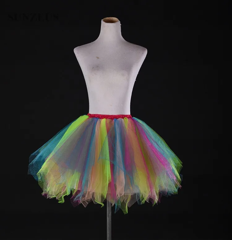 Colorful Petticoats Tulle Underskirt Short Girls Hoepelrok Puffy Dancing Enaguas Novia Adult Tutu Skirt