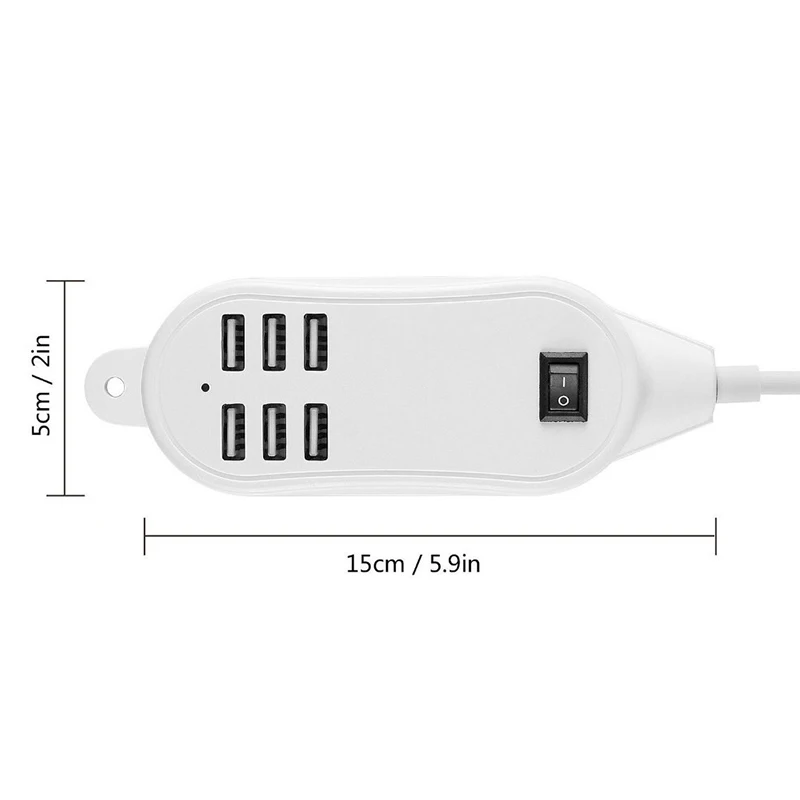 ENKLOV, 6 портов, универсальное настенное USB зарядное устройство, адаптер, зарядное устройство для мобильного телефона, 5 В/2 А, быстрая зарядка для Apple, iPhone, iPad, samsung, EU, US