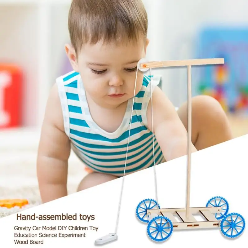 

Gravity Car Model DIY Children Toy Education Science Experiment Wood Board