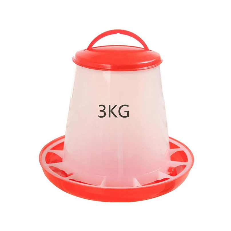 1PC Chicken Feeder Tool 3.0kg Plastic Food Feeder Chicken Chick Hen Poultry Lid Handle Feeding Watering Supplies #3f19 (1)