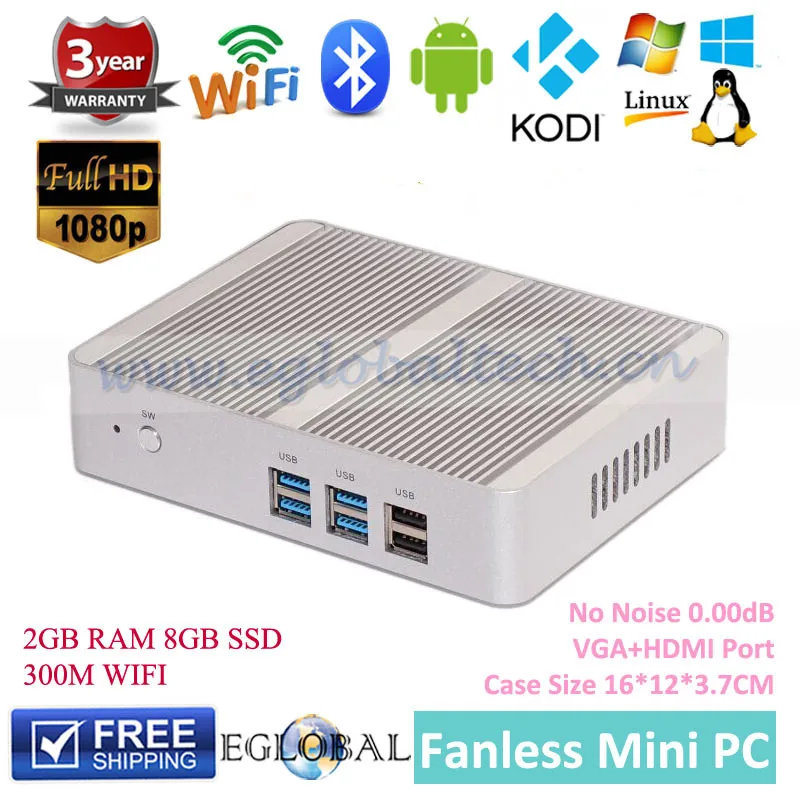  Cheapest 14nm Intel CPU Core I3 5005U Fanless System 0.00dB With 1*VGA, 1*HDMI 1*Gigabit Lan Intel Nuc Barebone Desktop Computer 